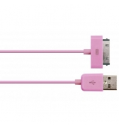 C&acirc;ble Enjoy charge et synchronisation rose pour iPhone / iPod / iPad