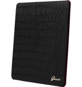 Etui à rabat finition croco. Position stand vidéo ou clavier. Noir iPad mini