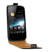 Etui de Protection Rigide en Cuir Swiss Charger FlipCase pour wiko cink slim - Noir