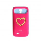 Coque rigide phosphorescente rose i- Glow avec support vid&eacute;o pour Galaxy S4