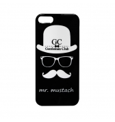 Coque Mr Moustach noire et blanche Gentleman Club pour iPhone 5