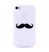 Coque blanche Moustache iPhone 4 4S
