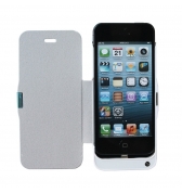 Etui batterie &agrave; rabat blanc 2400maH pour iPhone 5