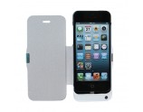 Etui batterie à rabat blanc 2400maH pour iPhone 5