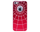 Coque rigide rouge toile d'araignée métal pour iPhone 5
