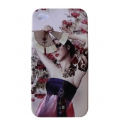 Coque manga fille eventail peau de peche iPhone 4/4S