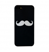 Coque rigide noire moustache blanche pour iPhone 5