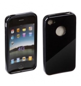 Coque silicone glossy noire iPhone 4 