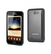 Coque bimatiere noire Muvit pour Samsung Galaxy Note plus film de protection d'&eacute;cran