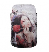 Etui pochette manga microfibre pinceau iPhone 3g 3gs 4 4S