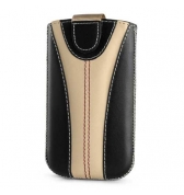 Etui Valenta Pocket Monza 01 noir et beige camel