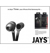 Ecouteurs a-Jays Three noirs pour iPhone iPad iPod