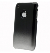 Coque iphone 3g 3gs noire et grise m&eacute;tallis&eacute;e