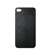 Vitre arri&egrave;re cuir noire iPhone 4