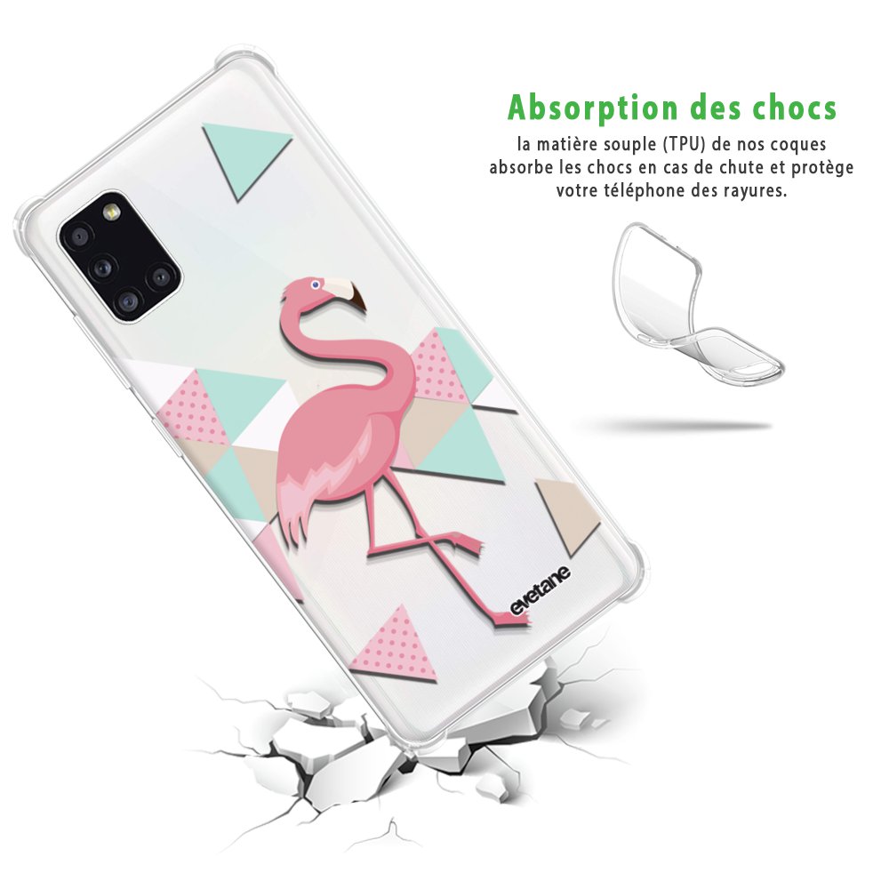 -7⬠sur Coque pour Samsung Galaxy A31 anti-choc souple angles renforcés transparente Flamant coque silicone samsung a31