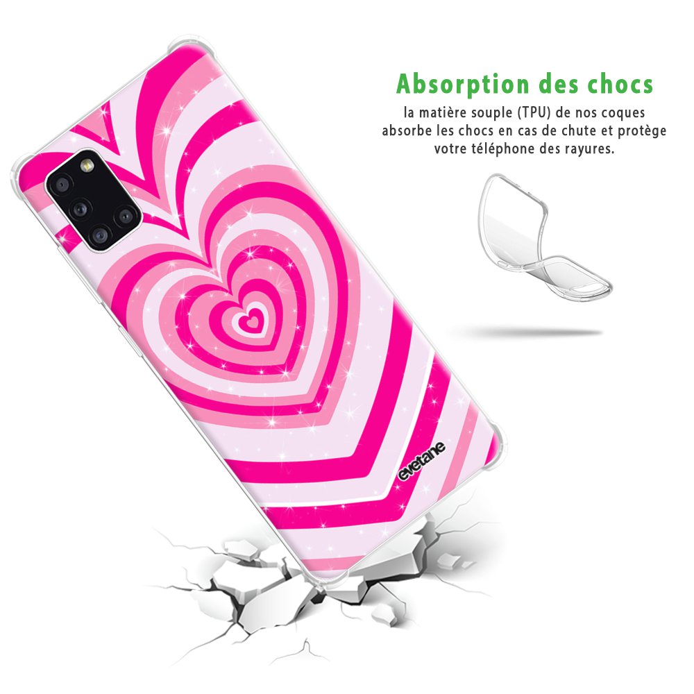 -7⬠sur Coque pour Samsung Galaxy A31 anti-choc souple angles renforcés transparente Coeur coque silicone samsung a31