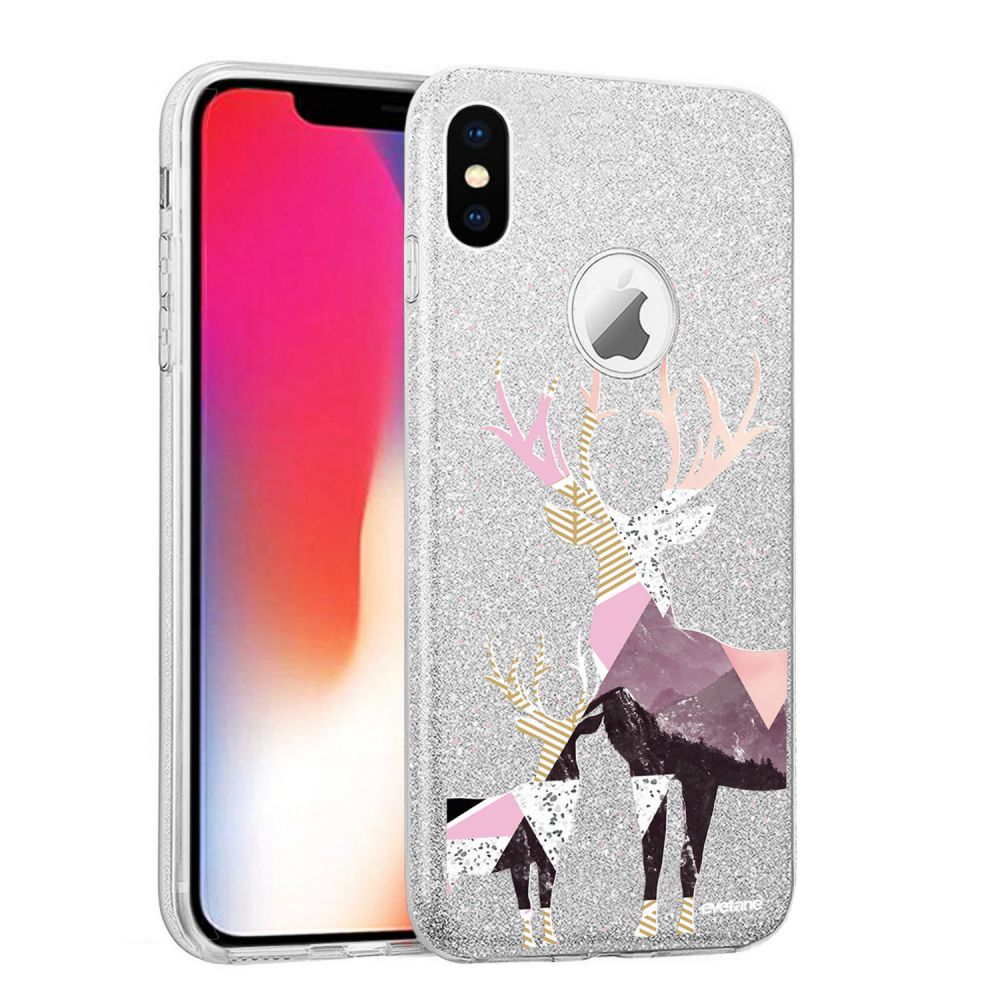 Coque Iphone Transparente Qui Ne Jaunit Pas -10€ sur Coque souple paillettes iPhone X/Xs paillettes argent Cerfs