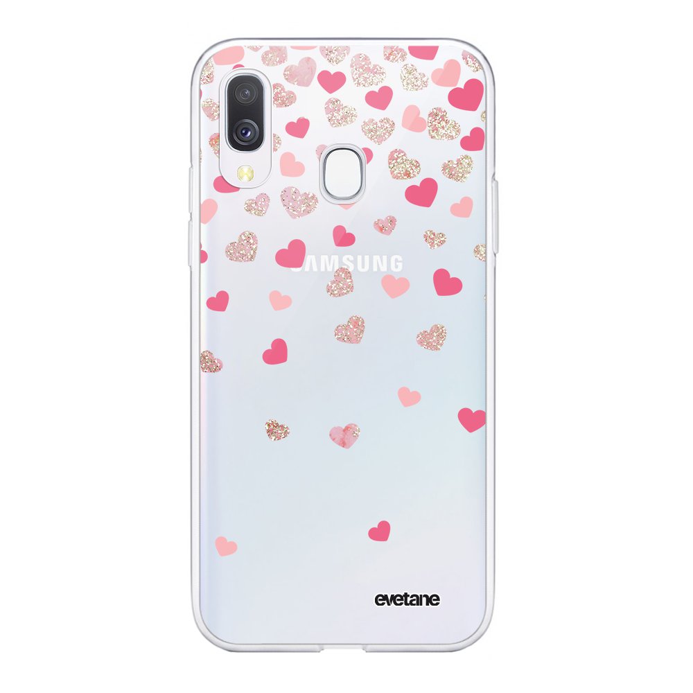 -25% sur Coque pour Samsung Galaxy A20e 360 intégrale transparente Coeurs en confettis Tendance coque de telephone samsung a 20e