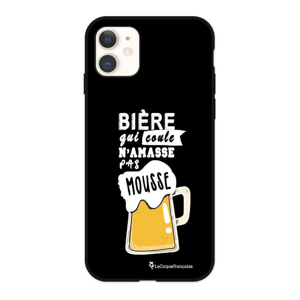 Coque Silicone Qui Ne Jaunit Pas Coque pour iPhone 11 Silicone Liquide Douce noir Bière qui Coule