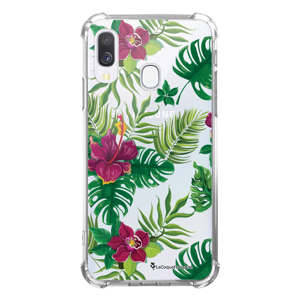 -4⬠sur Coque pour Samsung Galaxy A20e anti-choc souple angles renforcés transparente Tropical coque samsung a20e noir