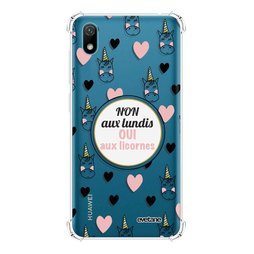 Coque Avec Cordon Pour Huawei Y5 2019 - TPU Transparent Vert/bleu/blanc - Antichoc
